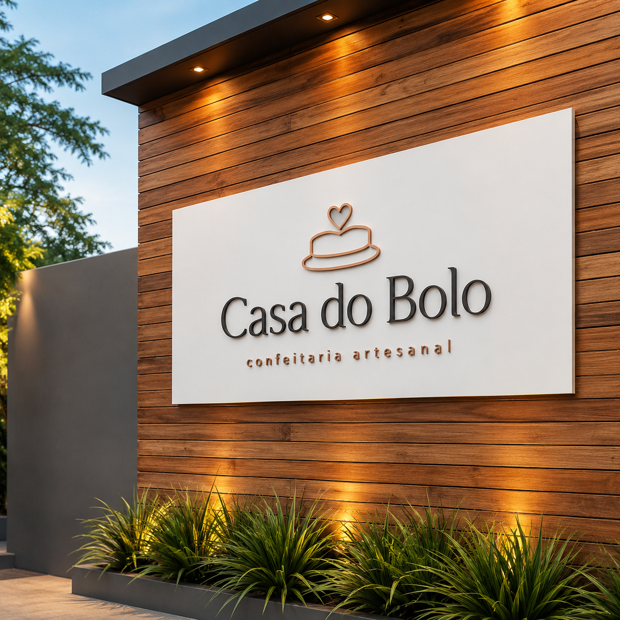 Fachada comercial com letreiro